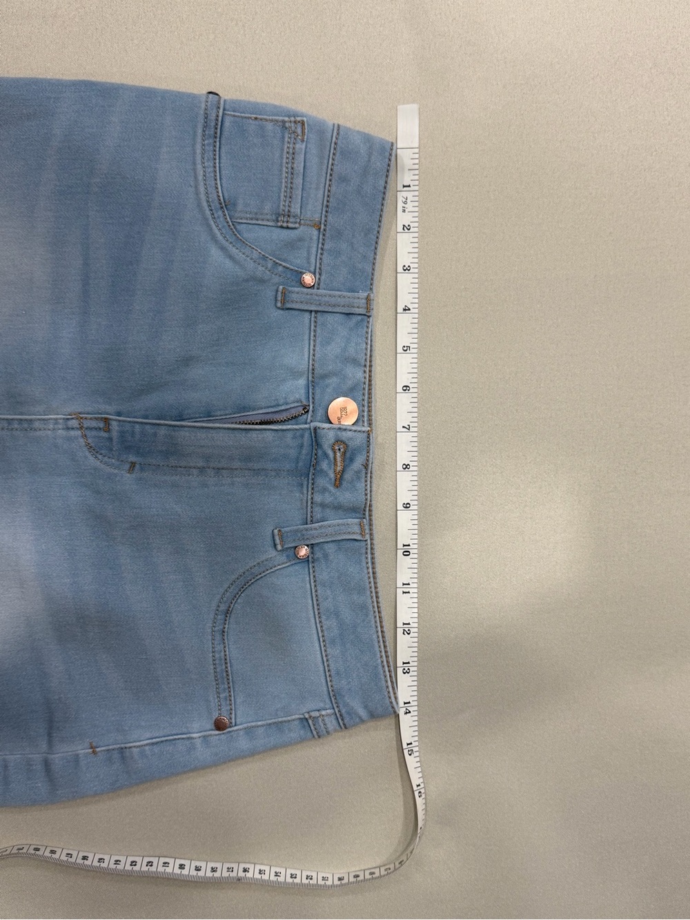 1822 Denim Blue Stretch Denim Skirt Front Slit 27” Comfortable Fit Size 6 - Picture 11 of 12